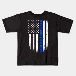 NYS Court Officer Thin Blue Line Flag Kids T-Shirt